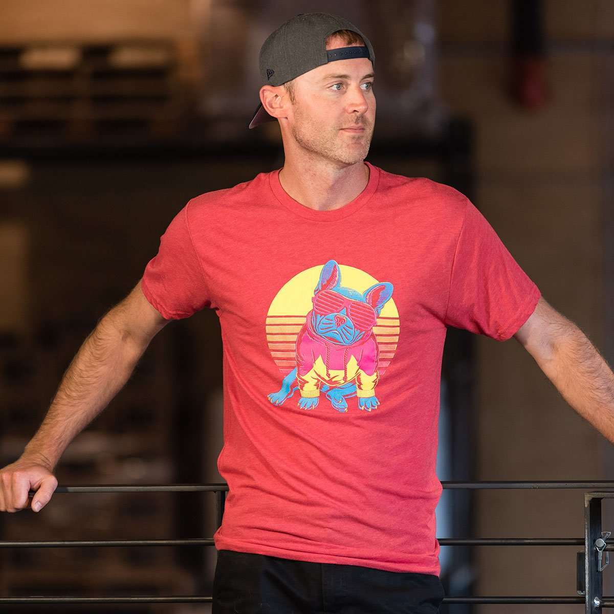 Frenchie Sunset Men's Tee - Barrel Dogs