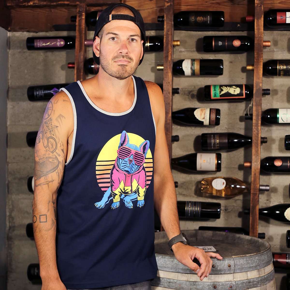 Frenchie Sunset Men's Tank - Barrel Dogs