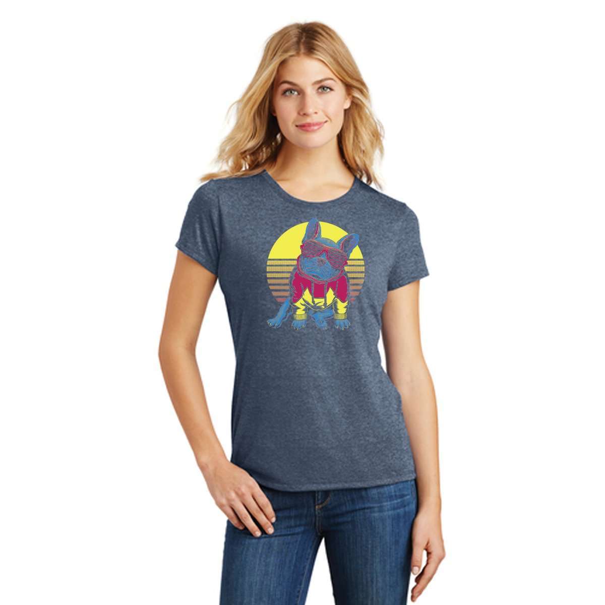 Frenchie Sunset Women's Tee - Barrel Dogs