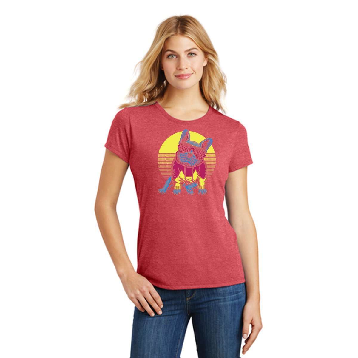 Frenchie Sunset Women's Tee - Barrel Dogs