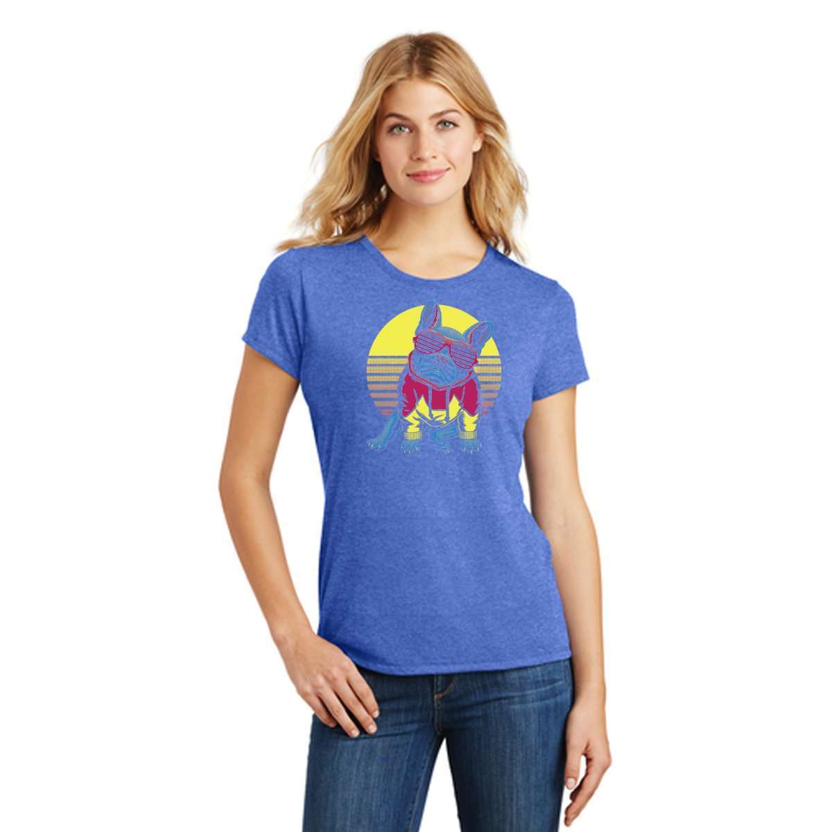 Frenchie Sunset Women's Tee - Barrel Dogs